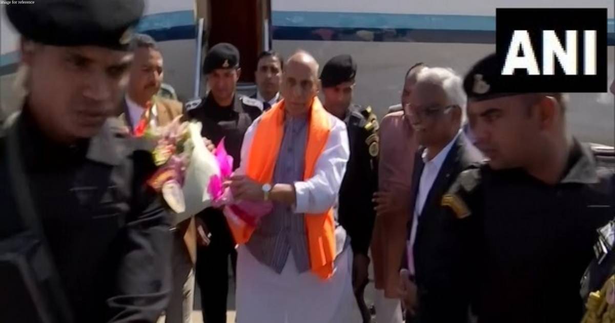 Defence Minister Rajnath Singh arrives in Bengaluru to attend Aero India 2023 inauguration event